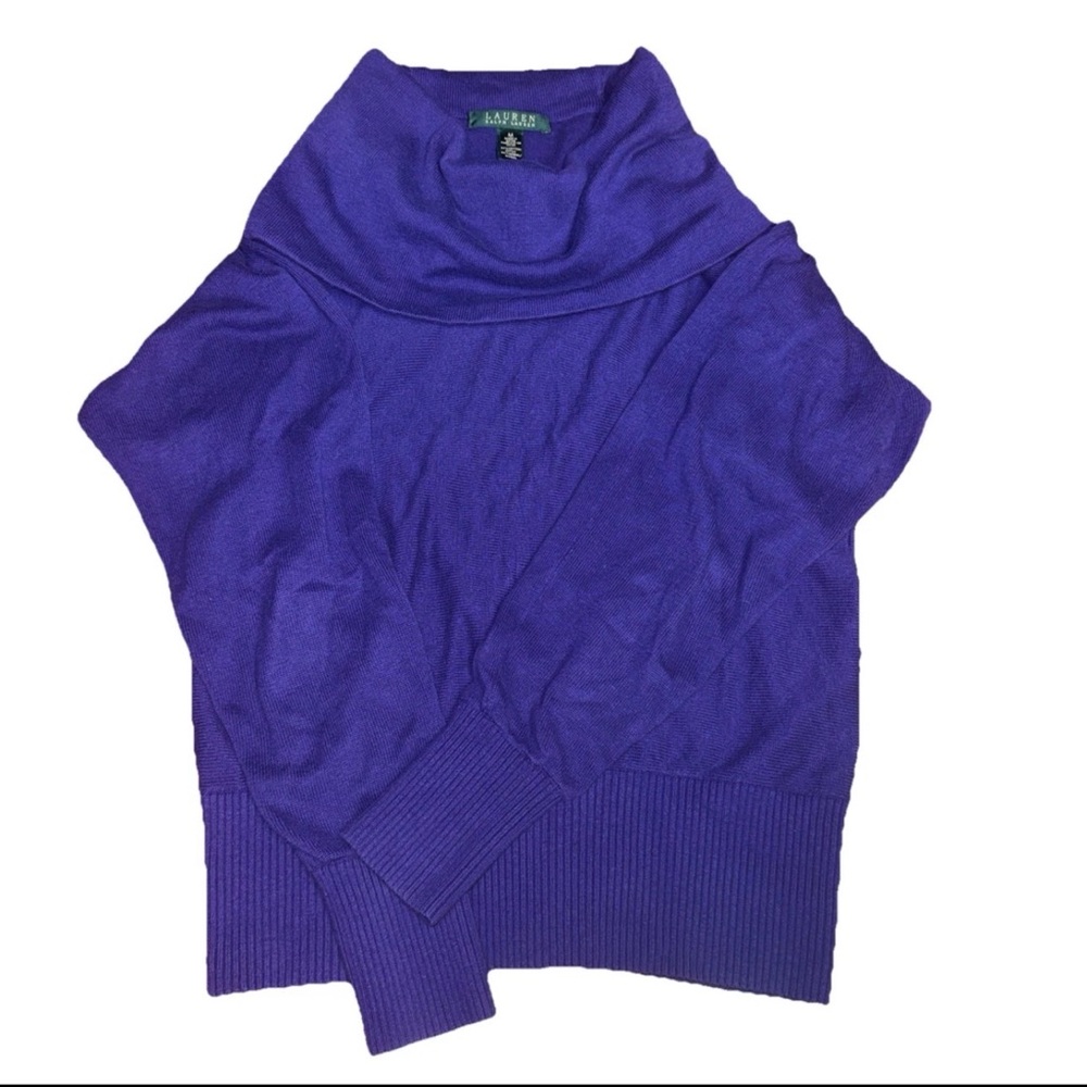 Lauren Ralph Lauren Cowl Neck Medium Purple Sweater Preppy Spring Easter